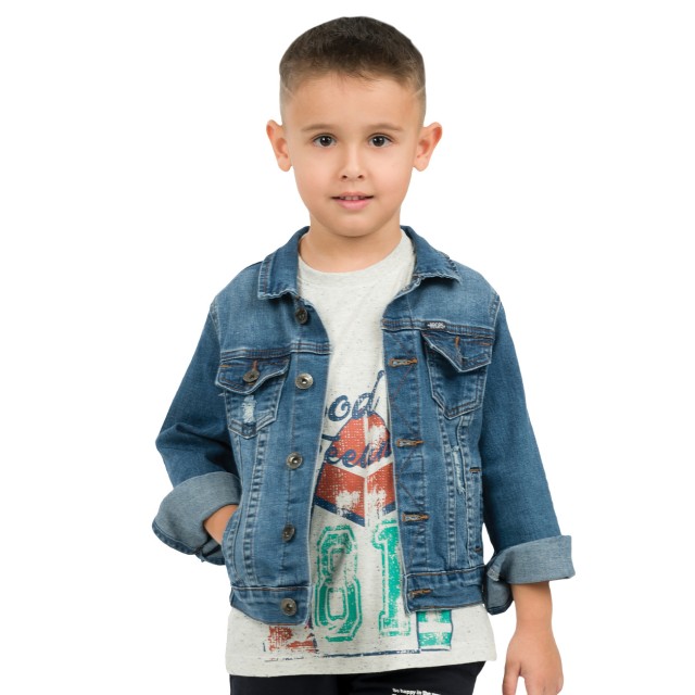 Τζην μπουφάν με καταστροφές για αγόρι | ΜΠΛΕ ΤΖΗΝ