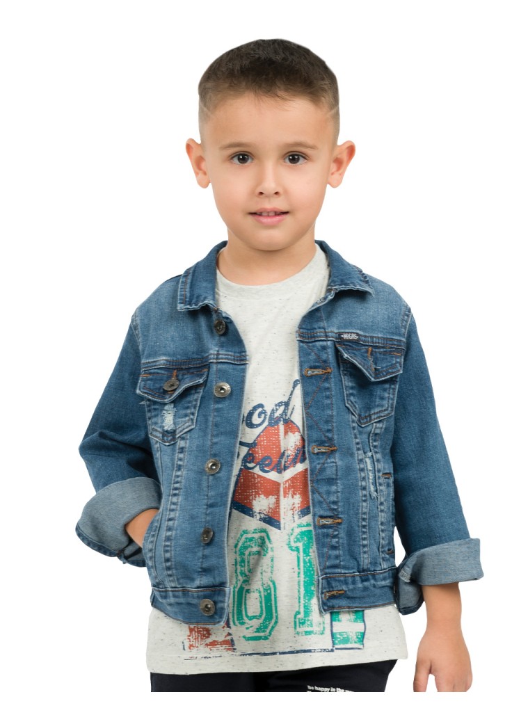 Τζην μπουφάν με καταστροφές για αγόρι | ΜΠΛΕ ΤΖΗΝ