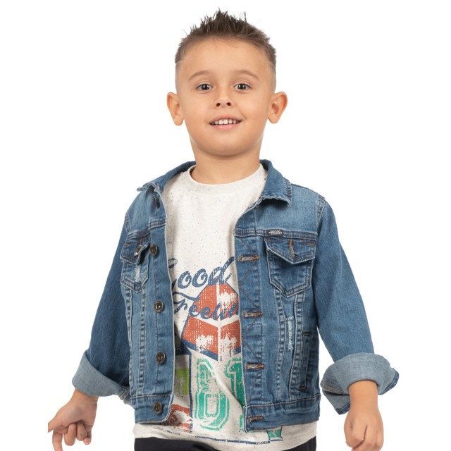 Boy΄s ripped jean jacket | BLUE DENIM
