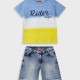 Set with striped t-shirt for boys | BLUE DENIM