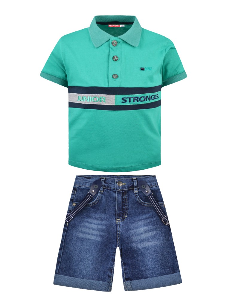 Σετ polo μπλούζα & τζην βερμούδα | ΠΡΑΣΙΝΟ Σετ polo μπλούζα & τζην βερμούδα | ΠΡΑΣΙΝΟ