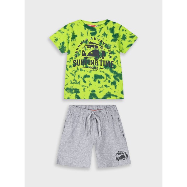 Set with printed t-shirt for boys | GREY MELANGE