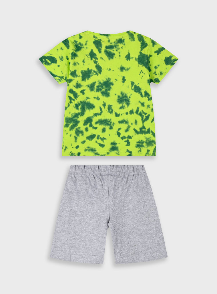 Set with printed t-shirt for boys | GREY MELANGE