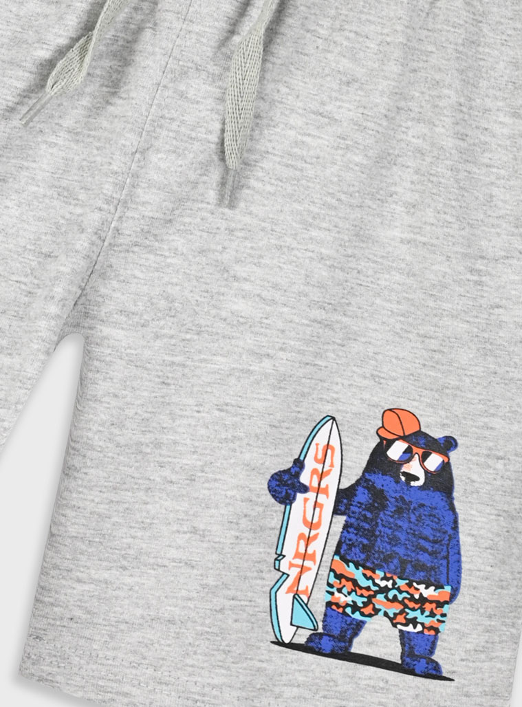 French terry bermuda for boys | GREY MELANGE
