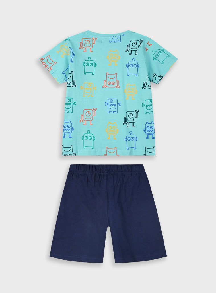 Σετ με εμπριμέ μπλούζα για αγόρι | ΜΑΡΕΝ