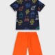 Set with printed t-shirt for boys | ORANGE