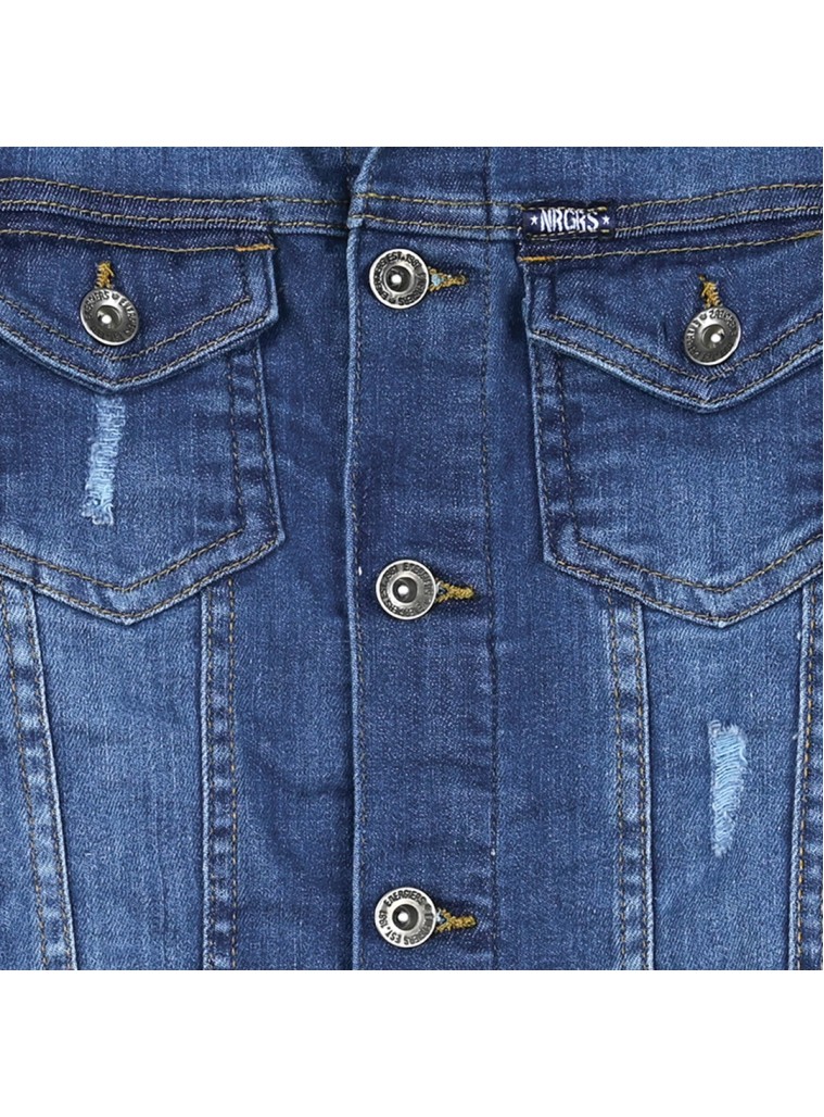 Λεπτό τζην μπουφάν με καταστροφές για αγόρι | ΜΠΛΕ ΤΖΗΝ