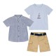 Boy΄s 4 piece set with print | BEIGE