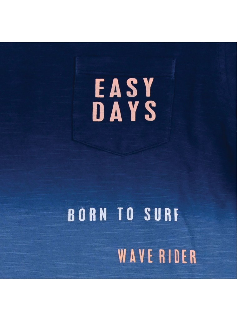 Kοντομάνικη μπλούζα ντεγκραντέ και τυπώματα για αγόρι | ΜΠΛΕ