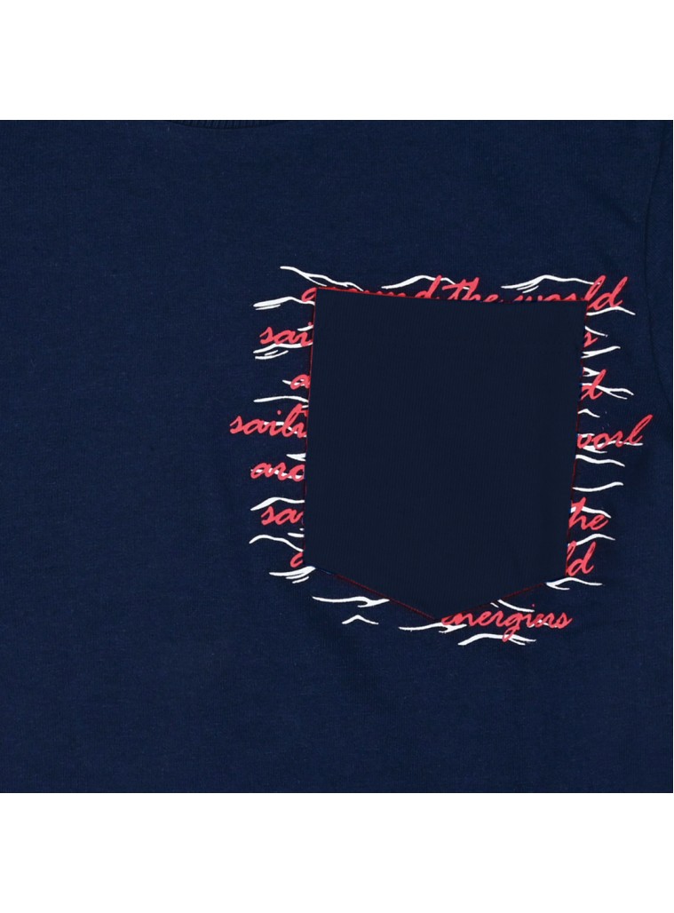 Kοντομάνικη μπλούζα με τύπωμα και τσέπη για αγόρι | ΜΑΡΕΝ