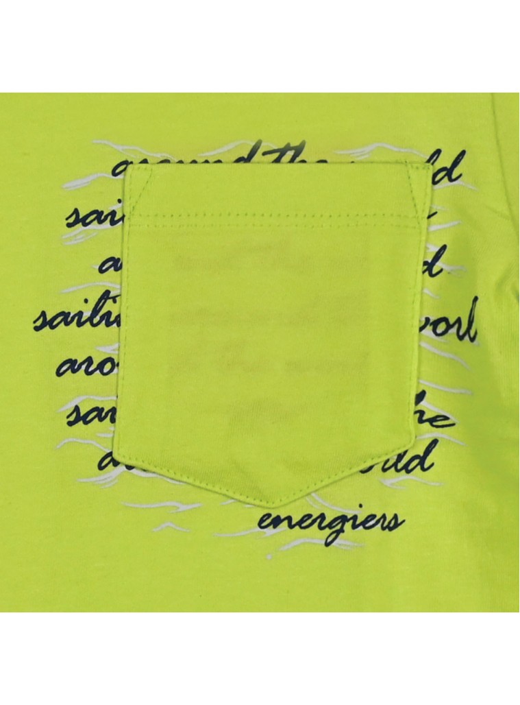 Kοντομάνικη μπλούζα με τύπωμα και τσέπη για αγόρι | ΛΑΧΑΝΙ