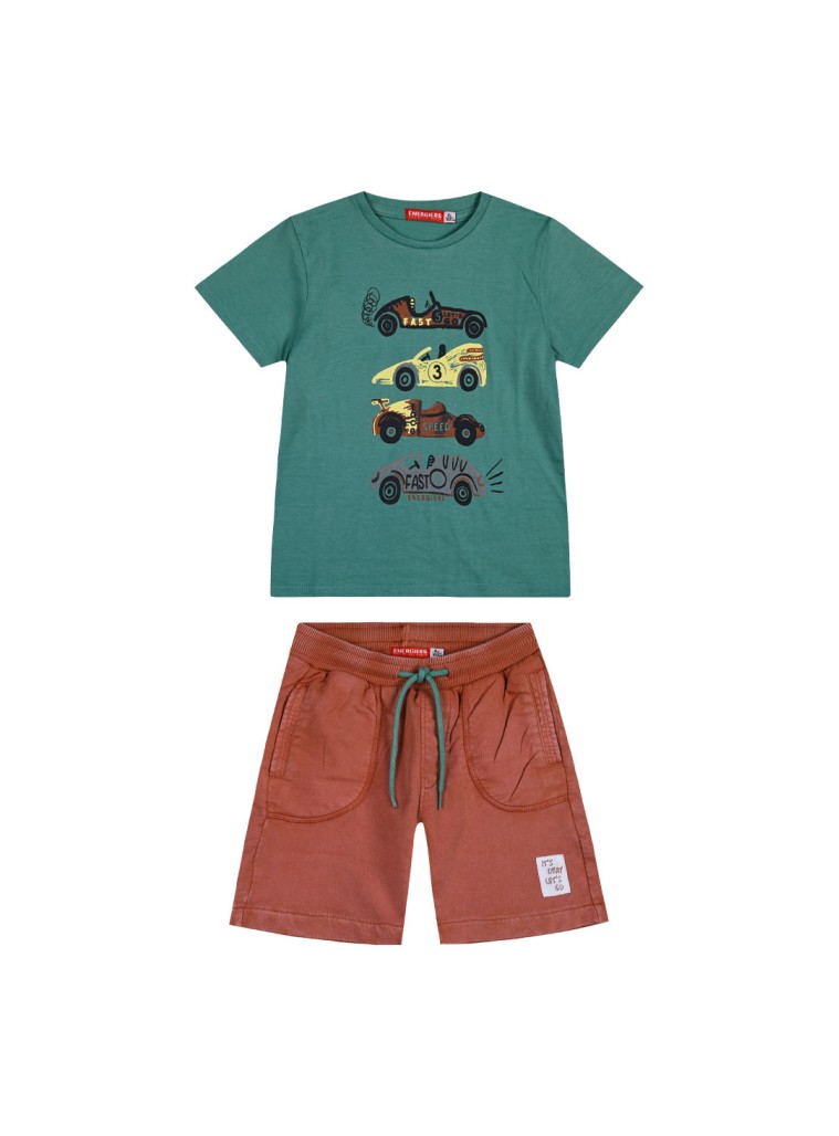 Παιδικό σετ αχνούδιαστο φούτερ 2 τεμάχια με τύπωμα στην μπλούζα για αγόρι | ΚΕΡΑΜΙΔΙ