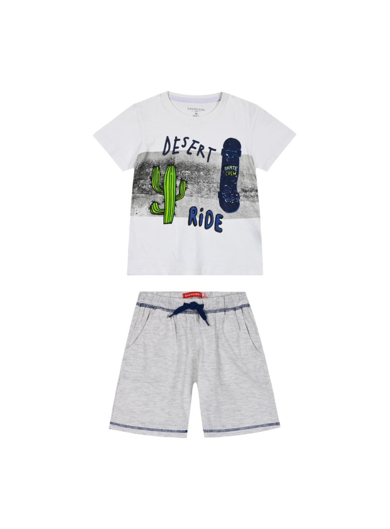 Boy΄s jersey set with print | GREY MELANGE