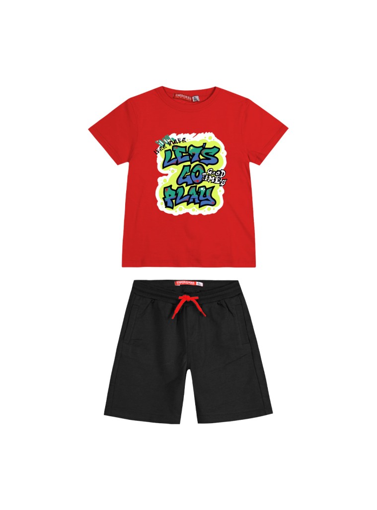 Παιδικό σετ μακό 2 τεμάχια με τύπωμα για αγόρι | ΜΑΥΡΟ