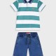 Set with striped t-shirt for boys | BLUE DENIM