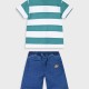 Set with striped t-shirt for boys | BLUE DENIM