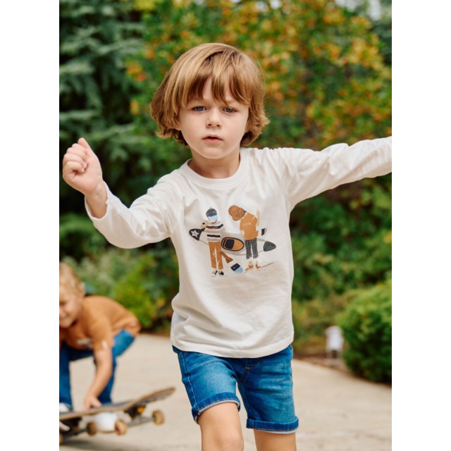 T-shirt with print for boys | ECRU