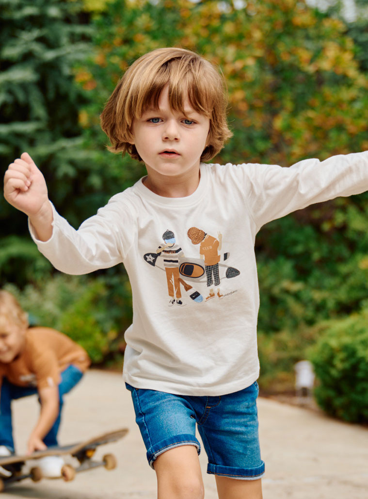 T-shirt with print for boys | ECRU