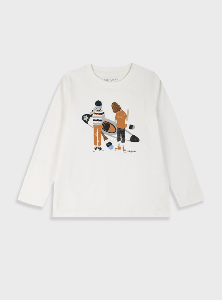 T-shirt with print for boys | ECRU