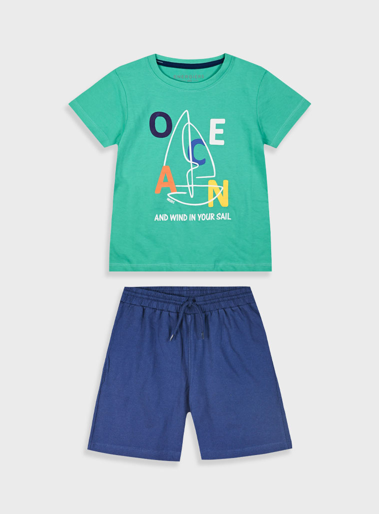 Σετ με τύπωμα για αγόρι | ΜΠΛΕ