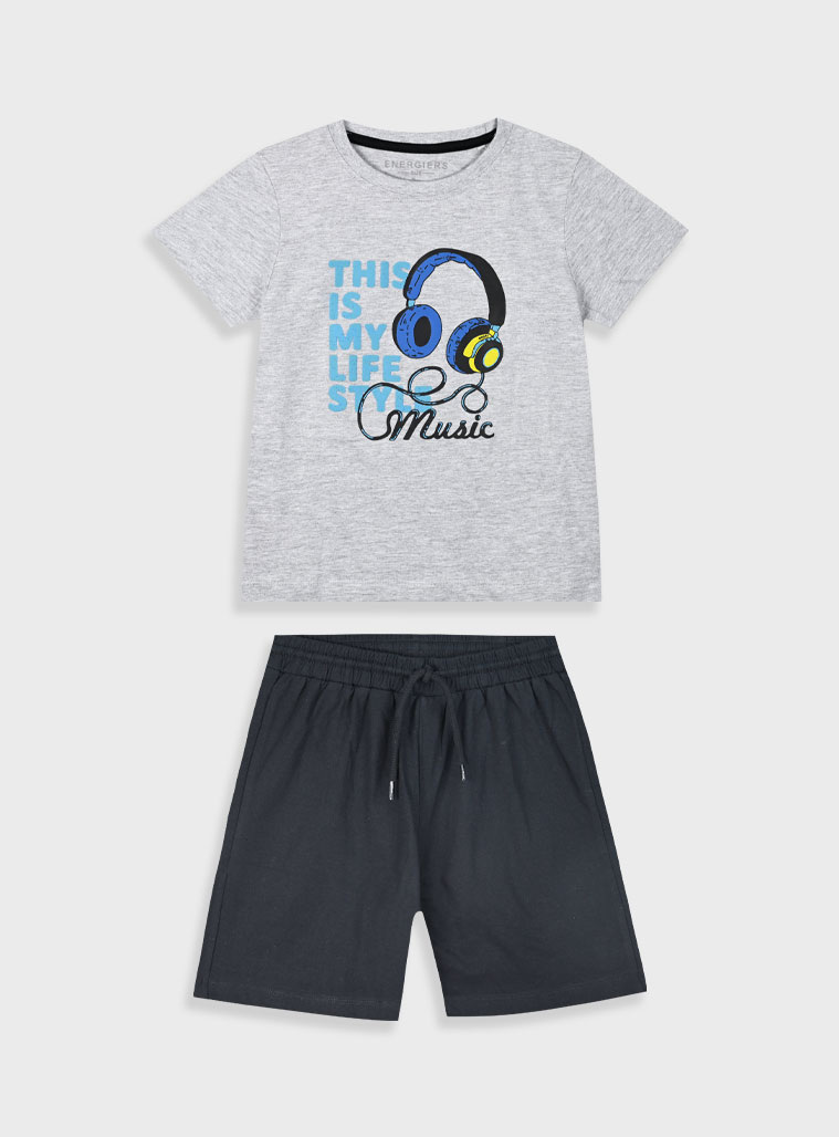 Σετ με τύπωμα για αγόρι | ΜΑΥΡΟ