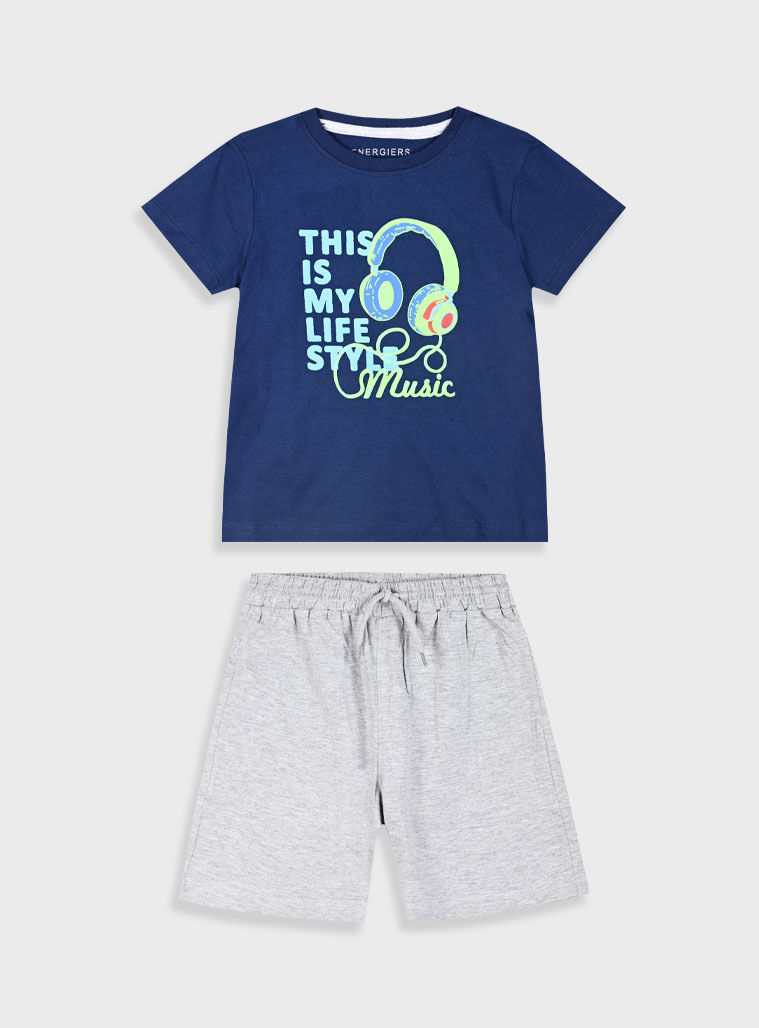 Σετ με τύπωμα για αγόρι | ΜΕΛΑΝΖΕ