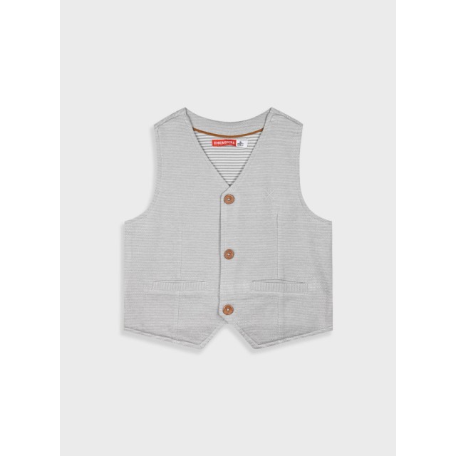 Jacquard vest for boys | GREY