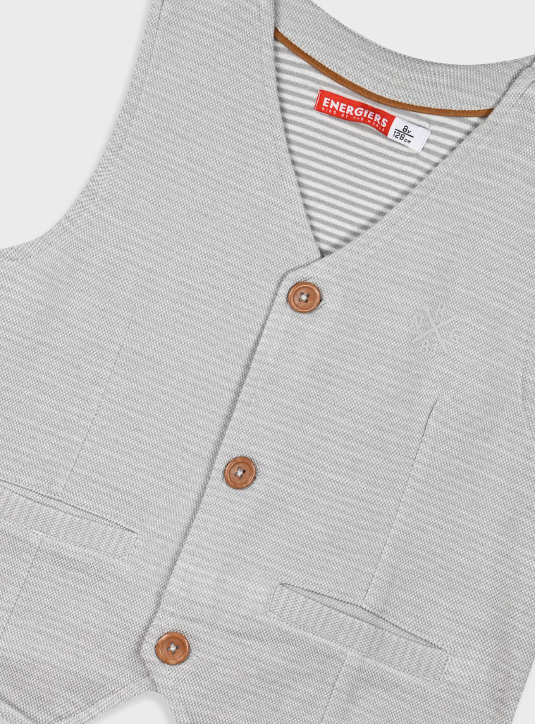Jacquard vest for boys | GREY