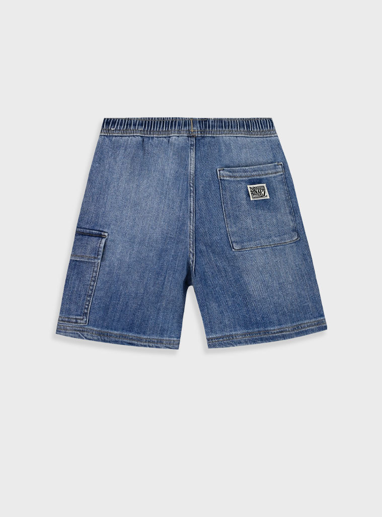 Cargo bermuda for boys | BLUE DENIM