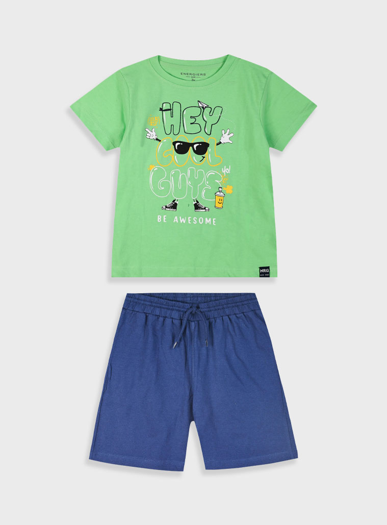 Σετ με τύπωμα για αγόρι | ΜΠΛΕ