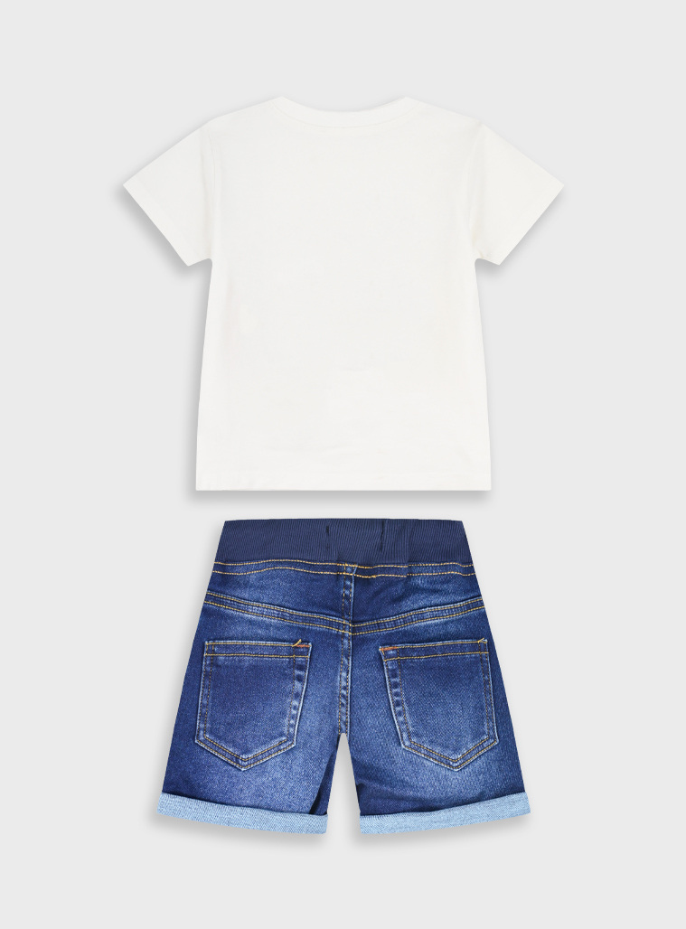 Set with applique | BLUE DENIM