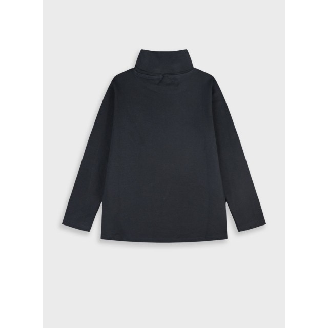 Energiers Basic Line cotton turtleneck shirt for boys | BLACK