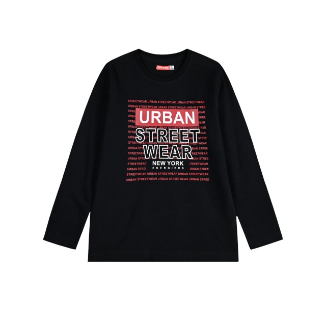 Boy΄s cotton jersey blouse | BLACK