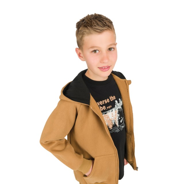 Boys΄ Mako Print Cotton T-Shirt | BLACK