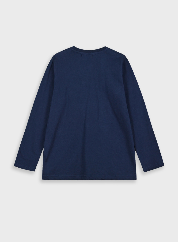 Boys΄ Mako Print Cotton T-Shirt | NAVY