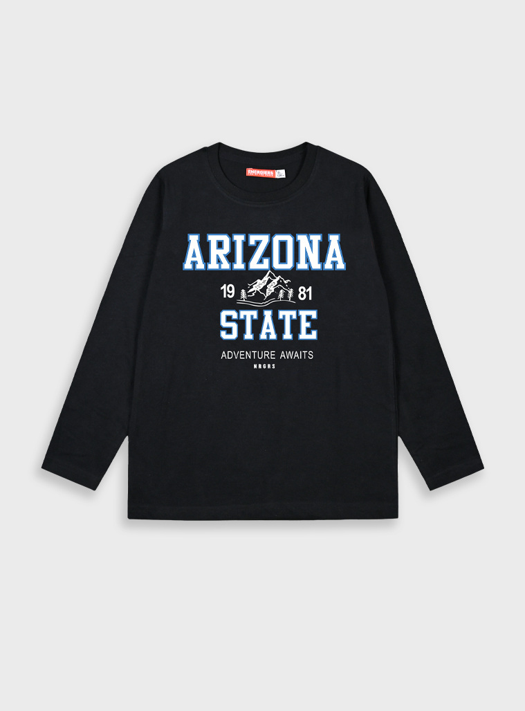 Βαμβακερή μπλούζα μακό με τύπωμα, αγόρι | ΜΑΥΡΟ Βαμβακερή μπλούζα μακό με τύπωμα, αγόρι | ΜΑΥΡΟ