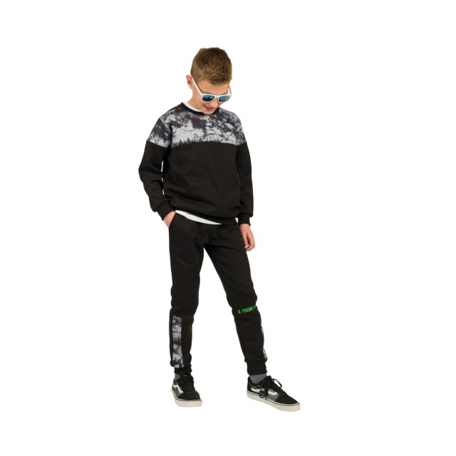 Φούτερ φόρμα με τύπωμα για αγόρι | ΜΑΥΡΟ