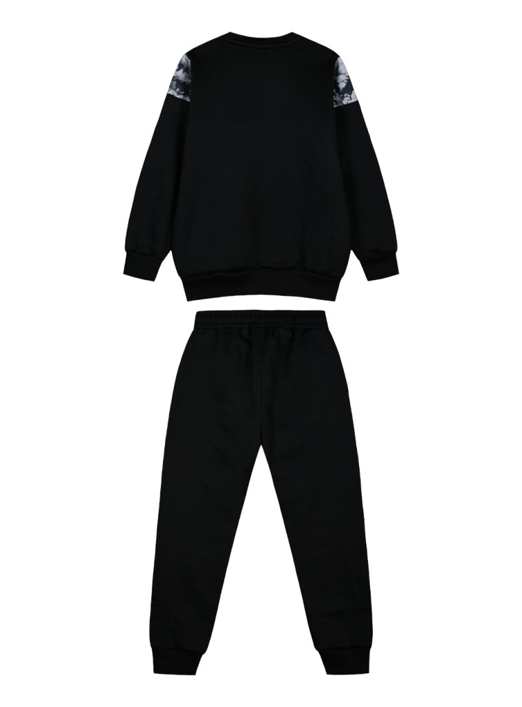 Φούτερ φόρμα με τύπωμα για αγόρι | ΜΑΥΡΟ