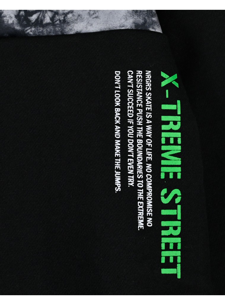 Φούτερ φόρμα με τύπωμα για αγόρι | ΜΑΥΡΟ