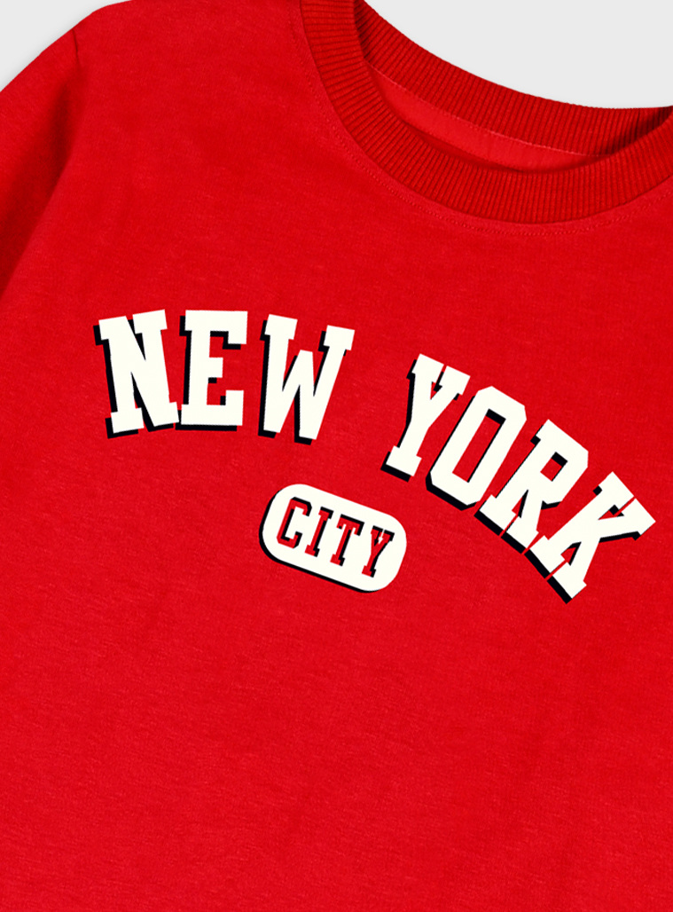 Boys΄ Mako Print Cotton T-Shirt | RED