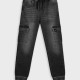 Cargo jeans with elastic waistband for boys | BLACK DENIM