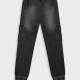 Cargo jeans with elastic waistband for boys | BLACK DENIM