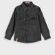 Denim button up shirt for boys | BLACK DENIM