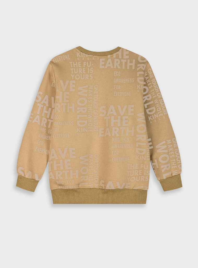 Printed fleece pullover for boys | BEIGE