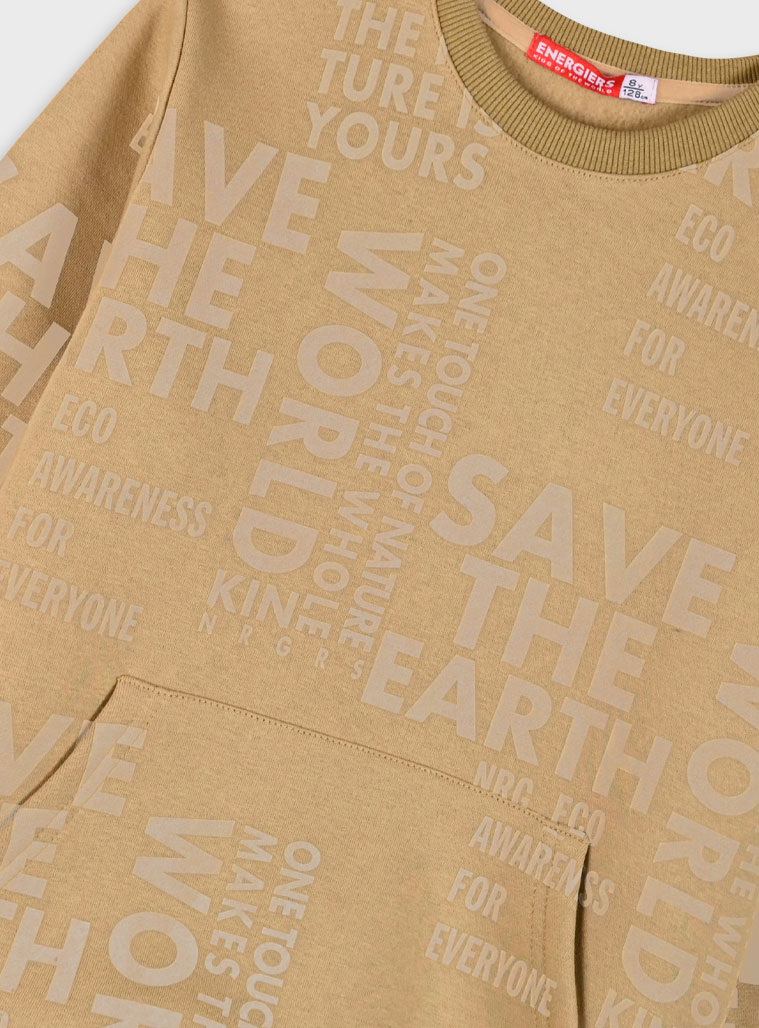 Printed fleece pullover for boys | BEIGE