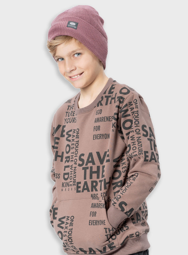 Φούτερ μπλούζα εμπριμέ για αγόρι | CLOUD GREY