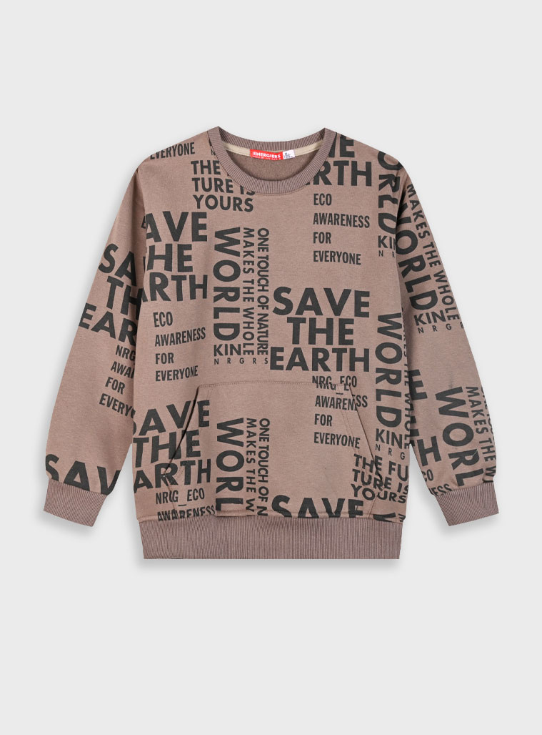 Φούτερ μπλούζα εμπριμέ για αγόρι | CLOUD GREY