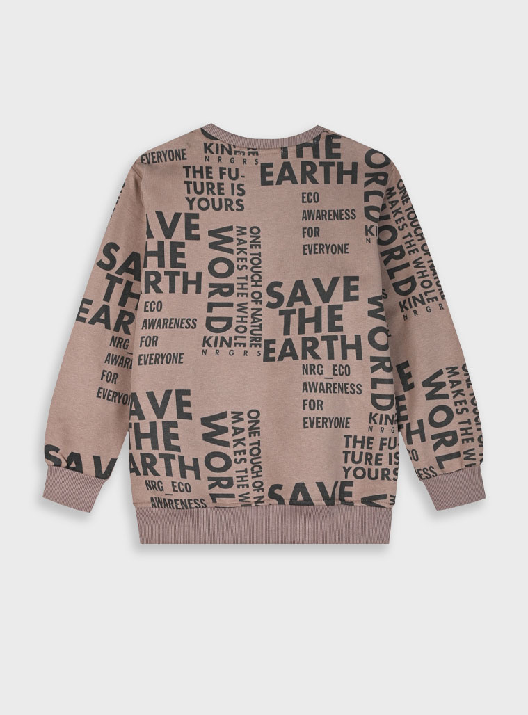 Φούτερ μπλούζα εμπριμέ για αγόρι | CLOUD GREY