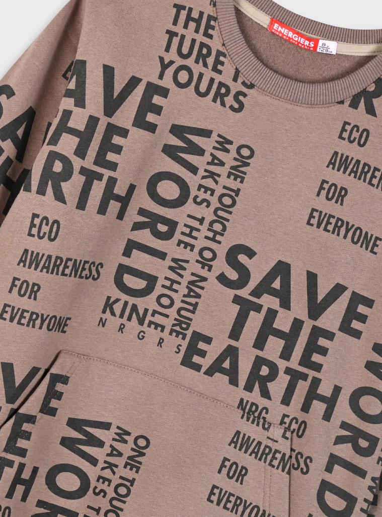 Φούτερ μπλούζα εμπριμέ για αγόρι | CLOUD GREY