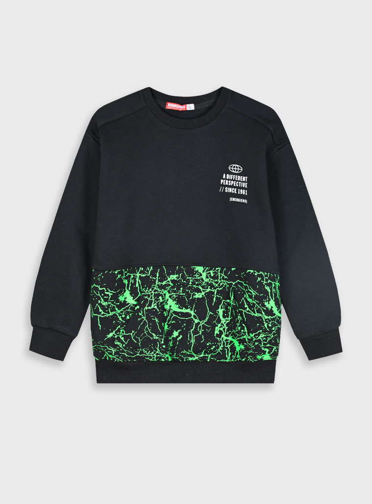 Printed fleece pullover for boys | BLACK Printed fleece pullover for boys | BLACK